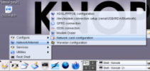KNOPPIX menu item for network card configuration